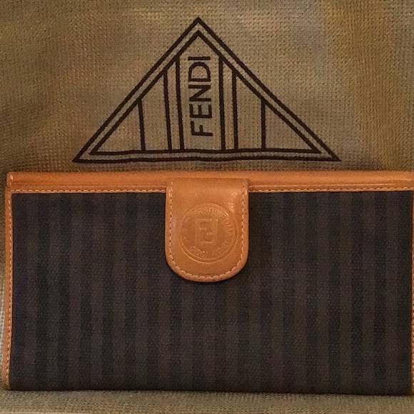 Fendi Handbags - VINTAGE AND AUTHENTIC FENDI BIFOLD WALLET WITH SIGNATURE STRIPE